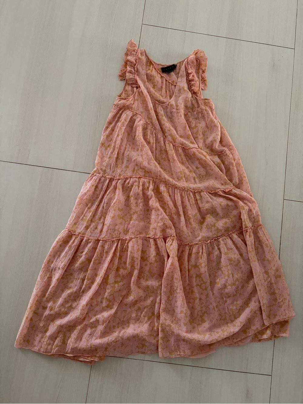 Hatch Maternity Pink Peach Floral Tiered Sundress Size 0